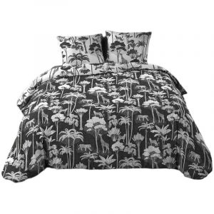 Douceur D'intérieur - Housse couette + 2 taies 220 x 240 cm Girafe et panthere