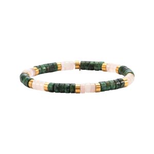 Bracelet Perles Heishi Turquoise Africaine Quartz Rose