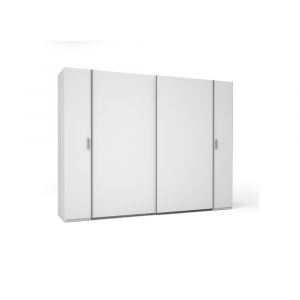 Armoire 4 Portes avec Penderie - Blanc - Collection STAR