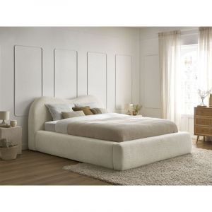 Bobochic Lit coffre orlane tissu bouclette 180x200 Beige