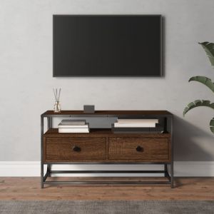 VidaXL Meuble tv chêne marron 80x35x45 cm bois d'ingénierie Brown oak
