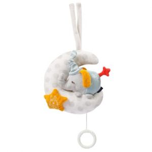 Fehn Peluche musicale éléphant sur lune bonne nuit