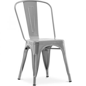 Chaise de salle à manger - Design industriel - Acier - Nouvelle édition - Stylix Gris clair - Acier - Gris clair