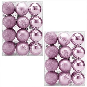 Boules de Noël Set de 48 Rose