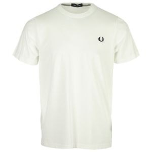 Fred Perry Crew Neck Snow White - T-Shirt - blanc - S - 100% Coton,Jersey
