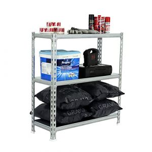 Simon Rack Étagère Rangement et 3 Niveaux, 200 kg Capacité de Charge et Point de Flexion, 900x1200x500 mm, Étagère Charge Lourde, Étagère Garage, Galvanisé - Simonclick
