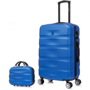 Celims France ¿ Grande Valise + Vanity| Grande Valise + Vanity | Taille 75cm 23kg | Serrure intégré | ABS | 4 Roulettes 360 | Bleu