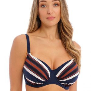 Haut de Bikini à Bonnet Froncé Multicolore