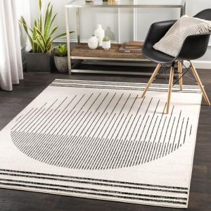 Surya - Tapis Scandinave Moderne Blanc/Noir 80x150 cm