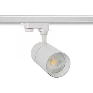 TechBrey Spot LED New Mallet Dimmable 30W Blanc No Flicker (UGR 15) pour Rail Triphasé (3 Allumages) Blanc Chaud 3000K - 3500K