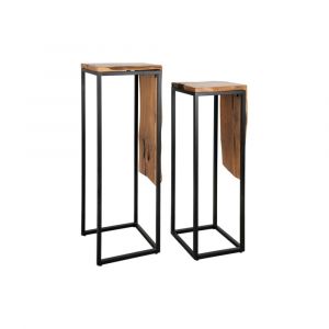 Aubry Gaspard Console en teck et métal - Arden Sellettes gigognes