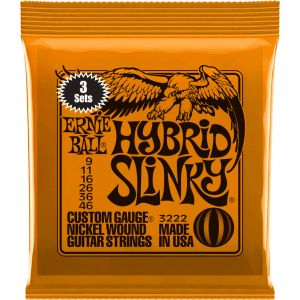 Ernie Ball 3222 HYBRID SLINKY 9-46 PACK DE 3 JEUX