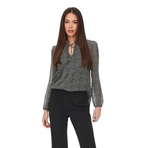 Image de Only ONLDITSY L/S Blouse WVN Noos, Noir/AOP : cera Ditsy, S Femme