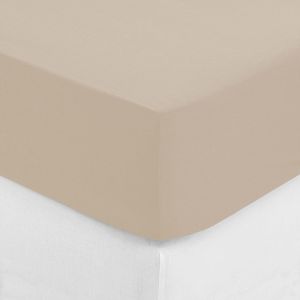 Image de Drap-housse, percale, beige, 90x190 cm