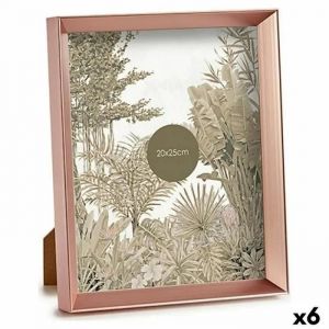 Cadre photo rose cuivre plastique verre (6 unités)