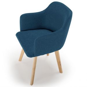 Chaise style scandinave Candy Tissu Bleu pétrole