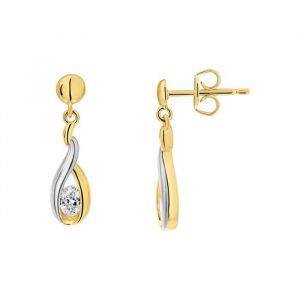 Cleor Boucles d'oreilles en Plaqué or et zircon