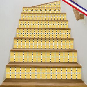 Contremarches adhésives PVC pour escalier - jaune - Lot de 5 (15x100 cm)