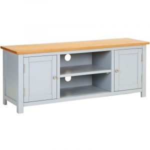 VidaXL Meuble TV Bois de Chêne Massif 120x35x48 cm Modèle 1