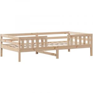 VidaXL Cadre de lit 100x200 cm bois de pin massif, meuble de chambre à coucher, sommier, lit en bois, lit, lit simple, cadre de lit en bois massif