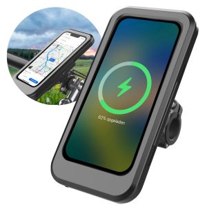 Imoshion Support de t&eacute;l&eacute;phone pour v&eacute;lo avec Powerbank 5 000 mAh - Support GSM - Support pour v&eacute;lo avec rotation &agrave; 360 degr&eacute;s - Support de t&eacute;l&eacute;phone &eacute;tanche - Accessoires pour v&eacute;lo - Noir