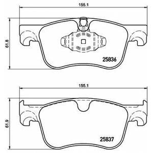 Image de Brembo Jeu de 4 plaquettes de frein avant CITROEN C4 (065P 61 116)
