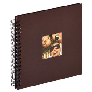 Walther Album Photo à Spirales Fun Design 26 X 25 cm Structure Album Photo Couverture, Marron Foncé, 26 X 25 cm
