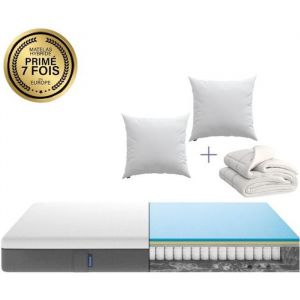 Emma | Pack Hybride 180x200 | Matelas Mémoire De Forme + Ressorts | Meilleur Choix Emma | Oreiller + Couette Nuage Respirants