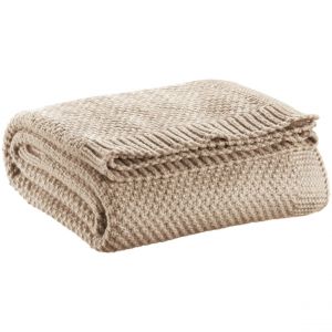 Declikdeco Plaid tricot recycl&eacute; Danilo Naturel