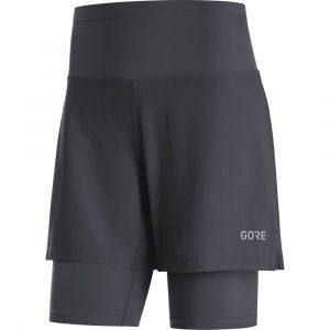 Gore Wear R5 Short 2 en 1 Femme, black L Pantalons course &agrave; pied