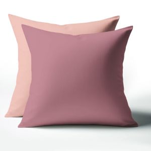 Taie d'oreiller Coton TERTIO - Vieux rose/Rose blush