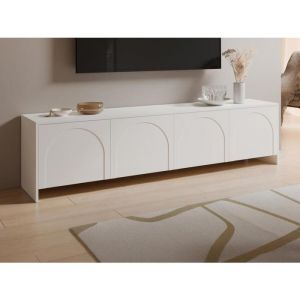 Vente-unique - Meuble tv avec 4 portes - Blanc - nalyra de Maison Céphy