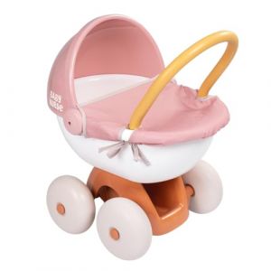 Smoby Baby Nurse - Landau Câlin - pour Poupons et Poupées Jusqu'à 42 cms - Roues Silencieuses - Bac de Rangement - Tissu Lavable - Matière Recyclée - A Partir de 18 Mois - Fabrication Française