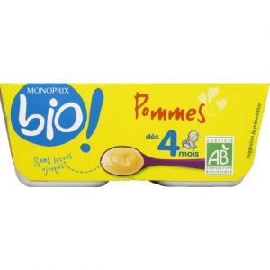 Monoprix Bio Compote Pommes sans sucres ajouts