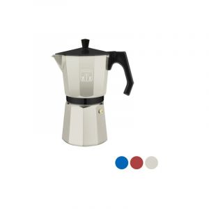 Cecotec Cafetière Italienne Mimoka 300 Blue, en Aluminium fondu de Haute qualité, Convient pour cuisinières à gaz, électriques ou vitrocéramiques, 3 Tasses de café.