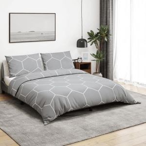 VidaXL Ensemble de housse de couette Gris 200x200 cm Coton