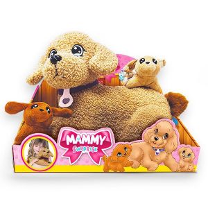 Image de #sbabam, Mammy Surprise Big Version, Peluche Chien 34 x 25 cm avec Chiots, Jeux pour Enfants de kiosque, Animaux Jouet pour Enfants, marionnettes en Peluche Douces, Bonhomme Cadeau Fille - Caniche
