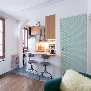 Plage Sticker Porte 204x83cm Vert à Pois Blancs - Décoration Intérieure pour Portes: Apportez du Style à Votre Maison!