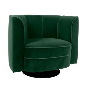 Image de Dutchbone FLOWER - Fauteuil lounge en velours - Vert forêt