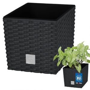 KOTARBAU Pot de Fleurs 170 mm Cache-Pot avec Pot Intérieur pour Culture de Plantes Anthracite