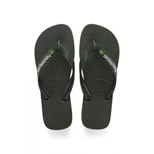 Image de Havaianas Brasil Logo, Tongs Tongs mixte adulte, (Olive Green 4896), 43/44 (41/42 BR)