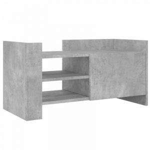 VidaXL Meuble TV gris béton 80x35x40 cm bois d'ingénierie, support TV, buffet TV, meuble multimédia, banc TV, armoire hifi, centre de divertissement