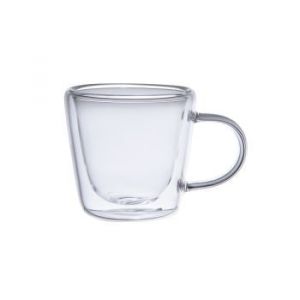 Table passion Set de 6 tasses &agrave; caf&eacute; 9 cl Ar&ocirc; double paroi en verre borosilicate