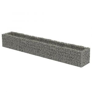 Image de VidaXL Jardinière à gabion Acier galvanisé 360 x 50 x 50 cm | Argent - Jardinage - Pots et cache-pots | Argent | Argent