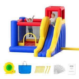 Château Gonflable-Vevor-Souffleur-Toboggan-Sac De Rangement-D¿Arrière-Enfants Âgés 3-8 Ans-340x260x230 Cm-Extérieur