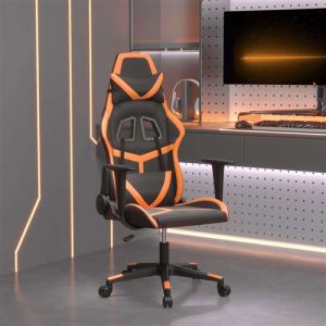 VidaXL Chaise de jeu de massage Noir et orange Similicuir