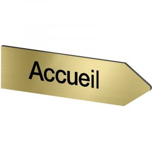 Panneau flèche directionnelle droite personnalisable - Couleur or brossé