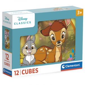Clementoni Disney Classics 12 Pièces-Cube Supercolor, Puzzle pour Enfants 3-5 Ans, Fabriqué en Italie, 41196, Multicolor
