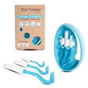 Clipbox Tick Twister Bleue / Tire Tique Pour Humain, Chien, Chat / Pince A Tique X3 Avec Clipbox Et Boîte En Carton Recyclable / Retrait Sans Douleur Et En Quelques Secondes / Fabriqué En France