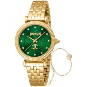 Just Cavalli Montre Quartz Femme - Jc1l266m0035 - Acier Inoxydable - Cadran Vert - 32 Mm